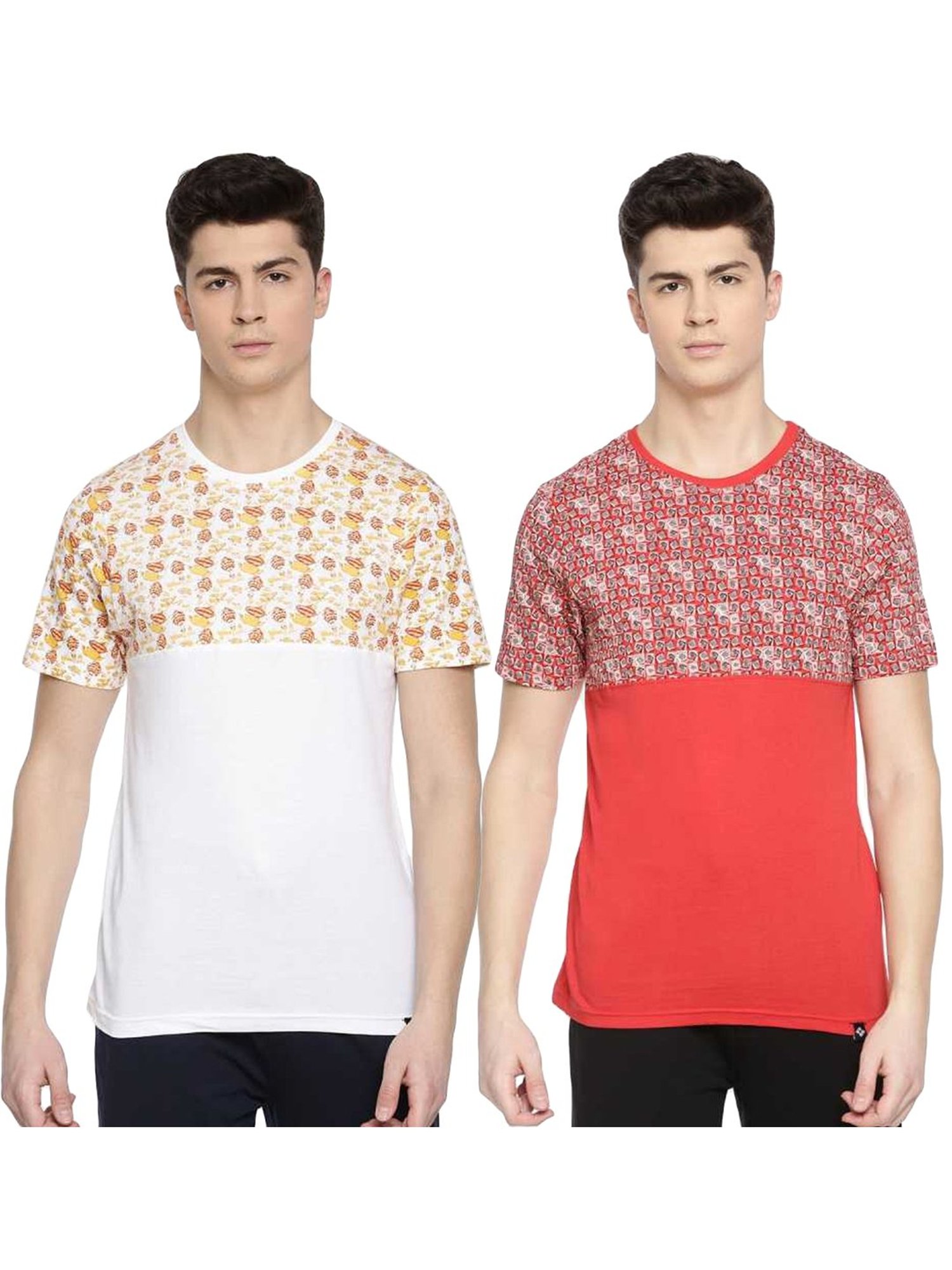 Dollar Mutlicolored Regular Fit Printed T-Shirt (Pack of 2)