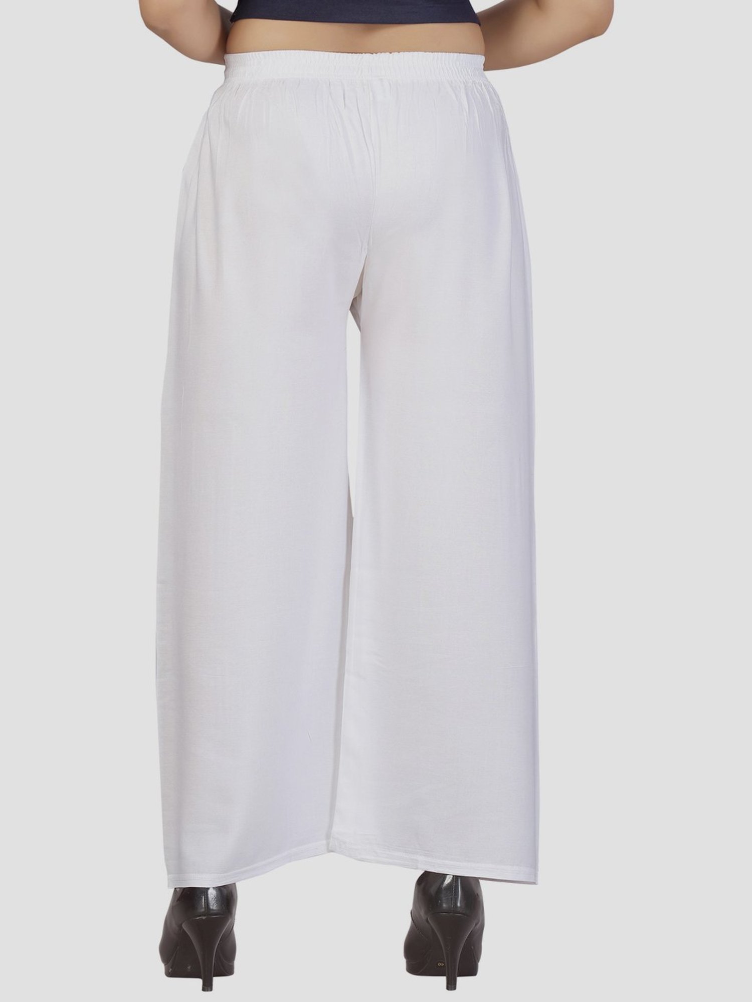 Aarika White Regular Fit Palazzos