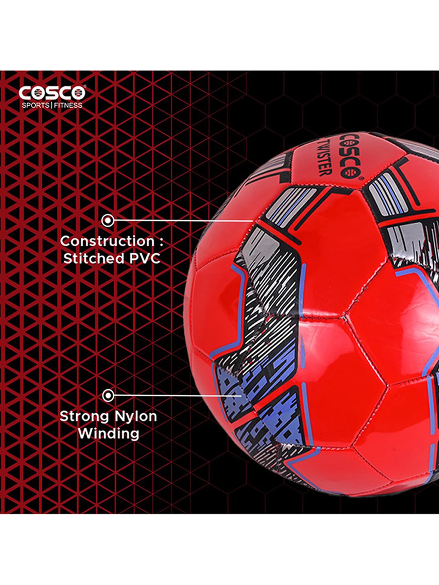 Cosco Twister Football (Red) Size - 5