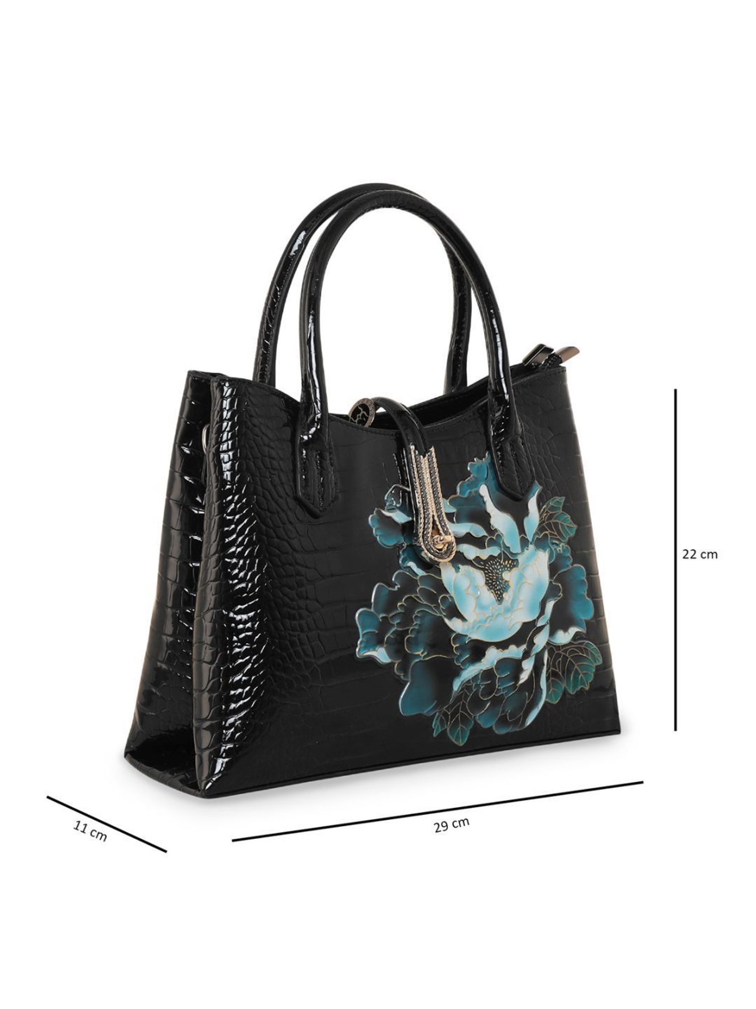 Tohl Avon Black Solid Medium Handbag