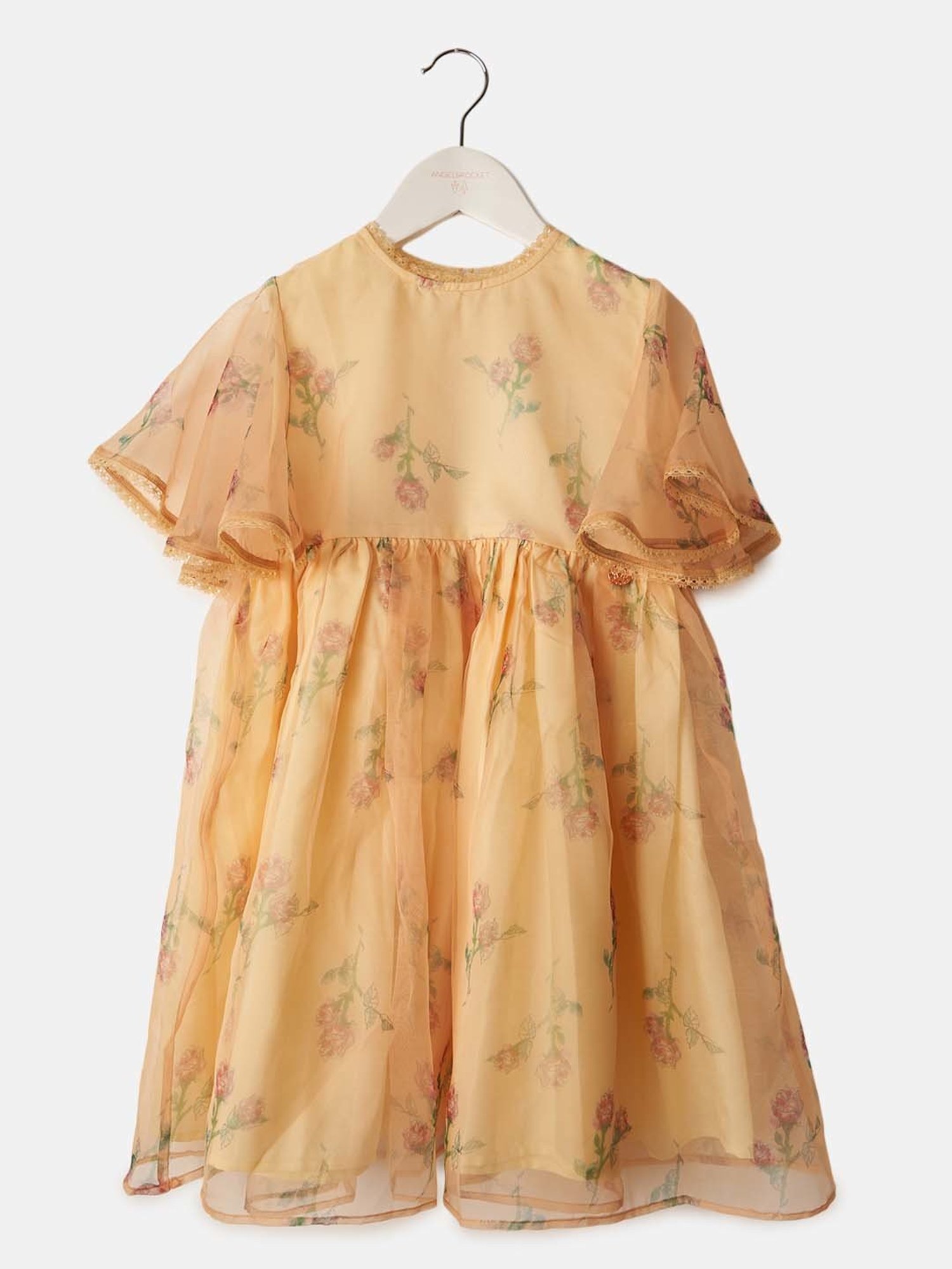 Angel & Rocket Kids Yellow Floral Print Dress