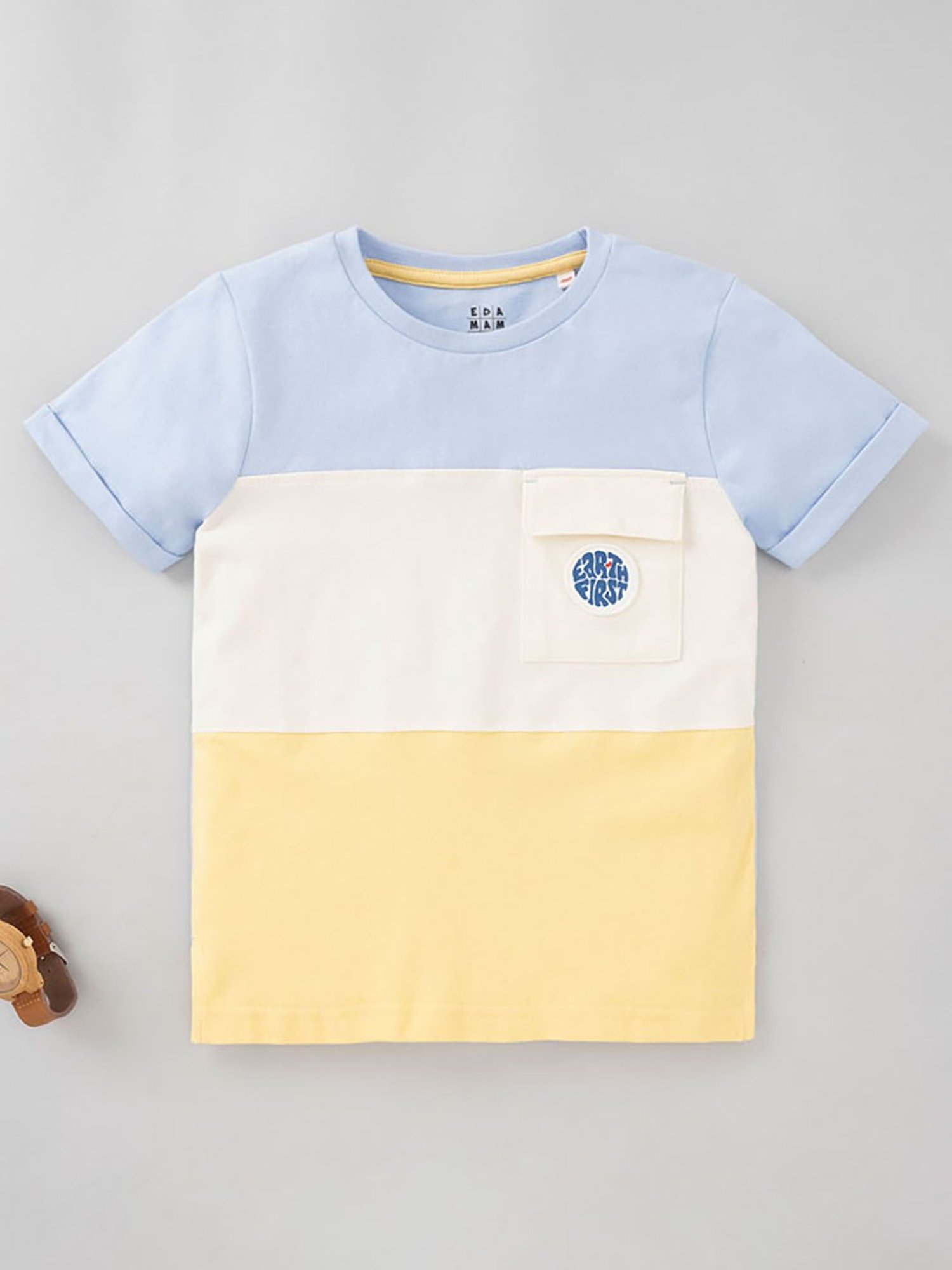 Ed-a-Mamma Boys Multicolor Color Block T-Shirt