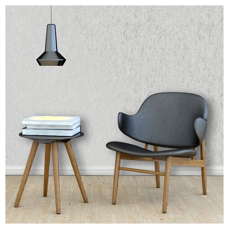 Devine Color  MetallicTexture Peel and Stick Wallpaper Silver