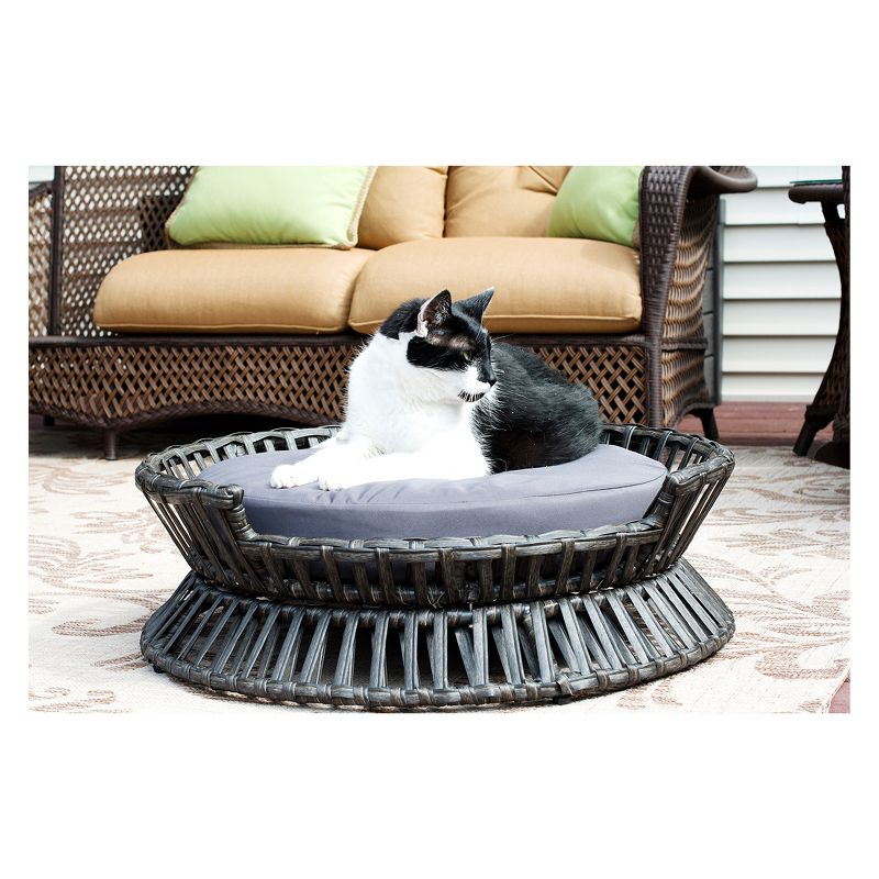 Iconic Beds for Dogs and Cats - Rattan Raised Arc Bed - Black