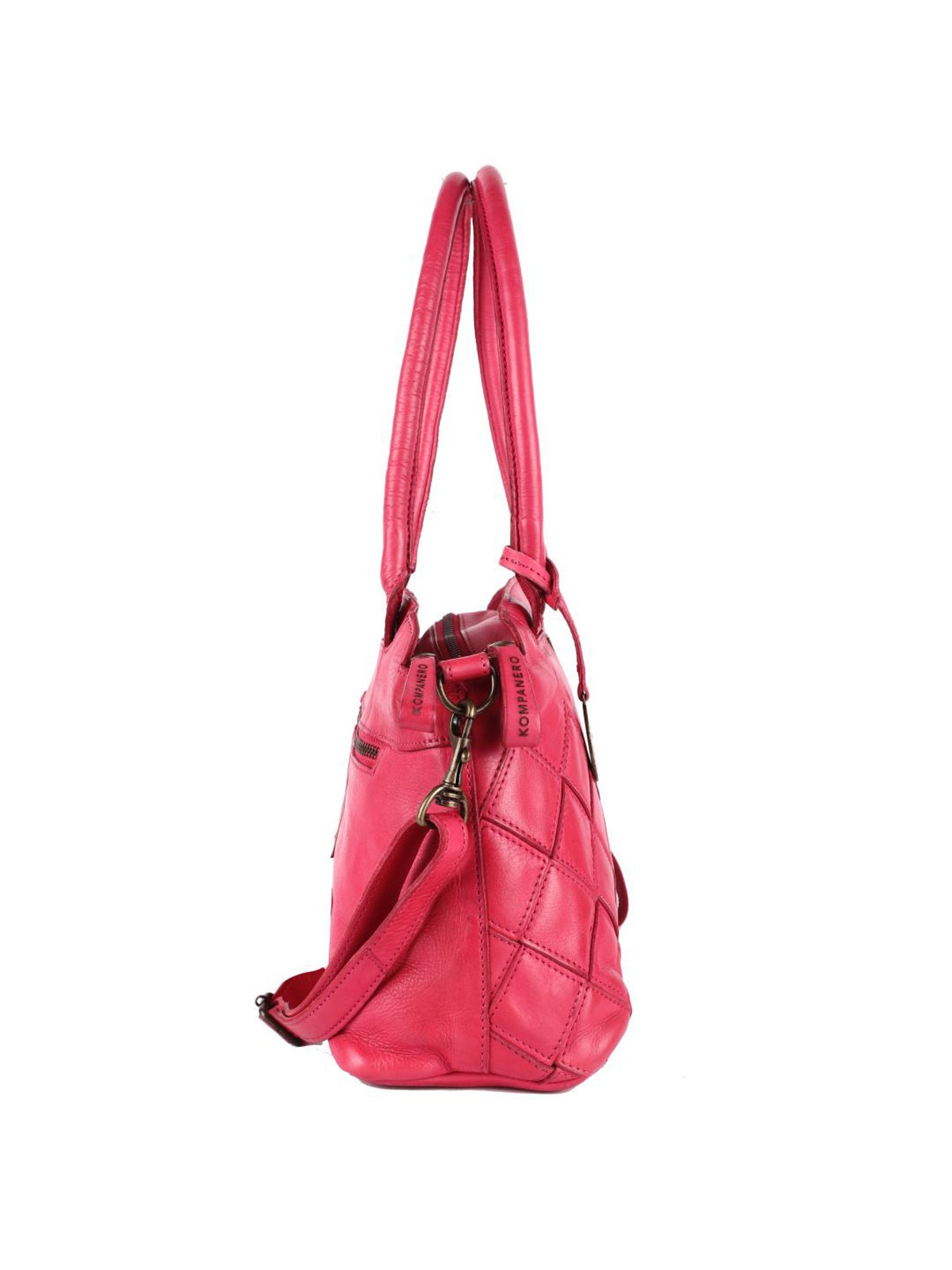 KOMPANERO Anna Fuchsia Leather Textured Shoulder Handbag
