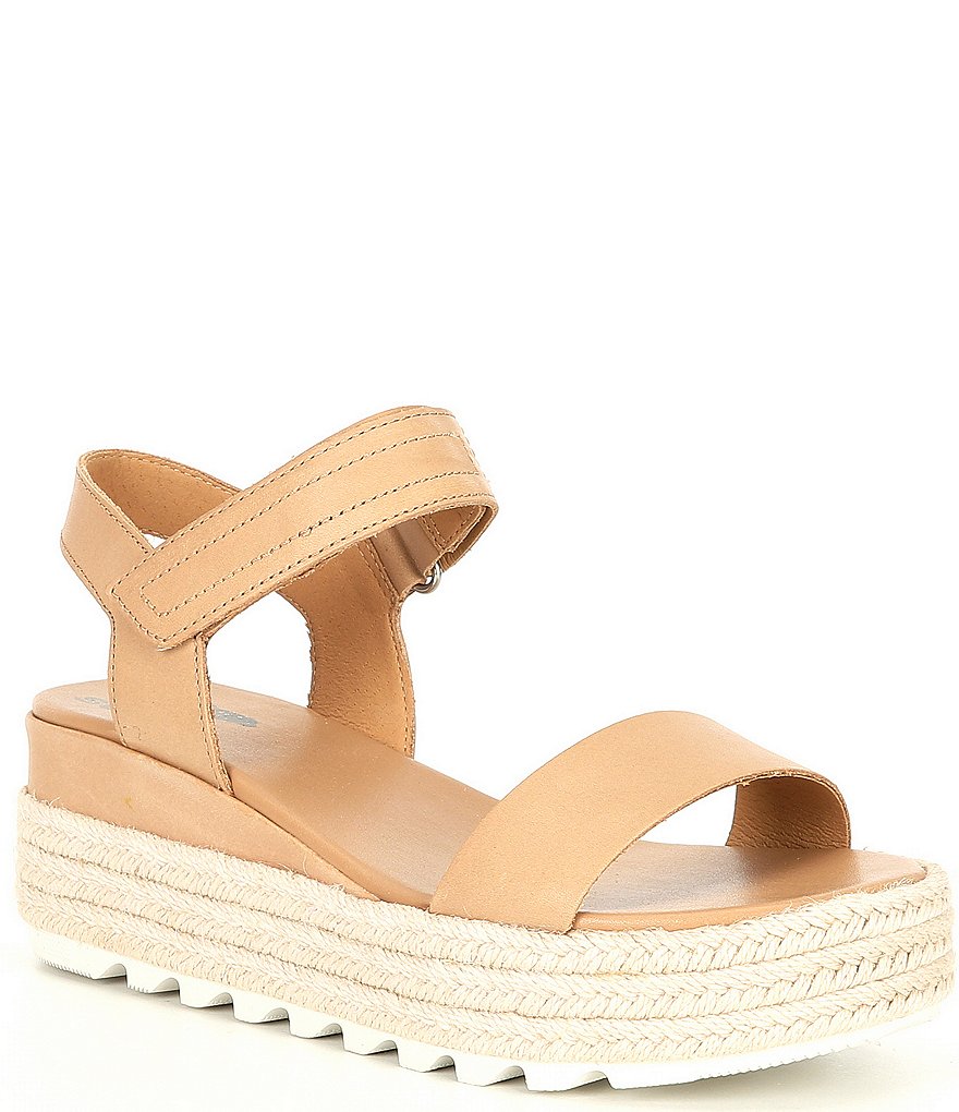 Sorel Cameron Leather Flatform Espadrille Sandals