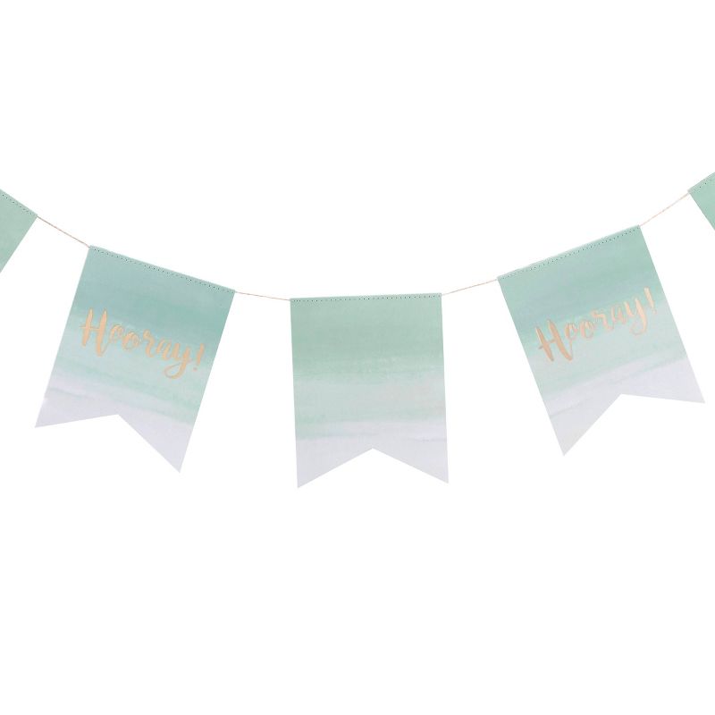 "Hooray" Bunting Ombre/Mint Green