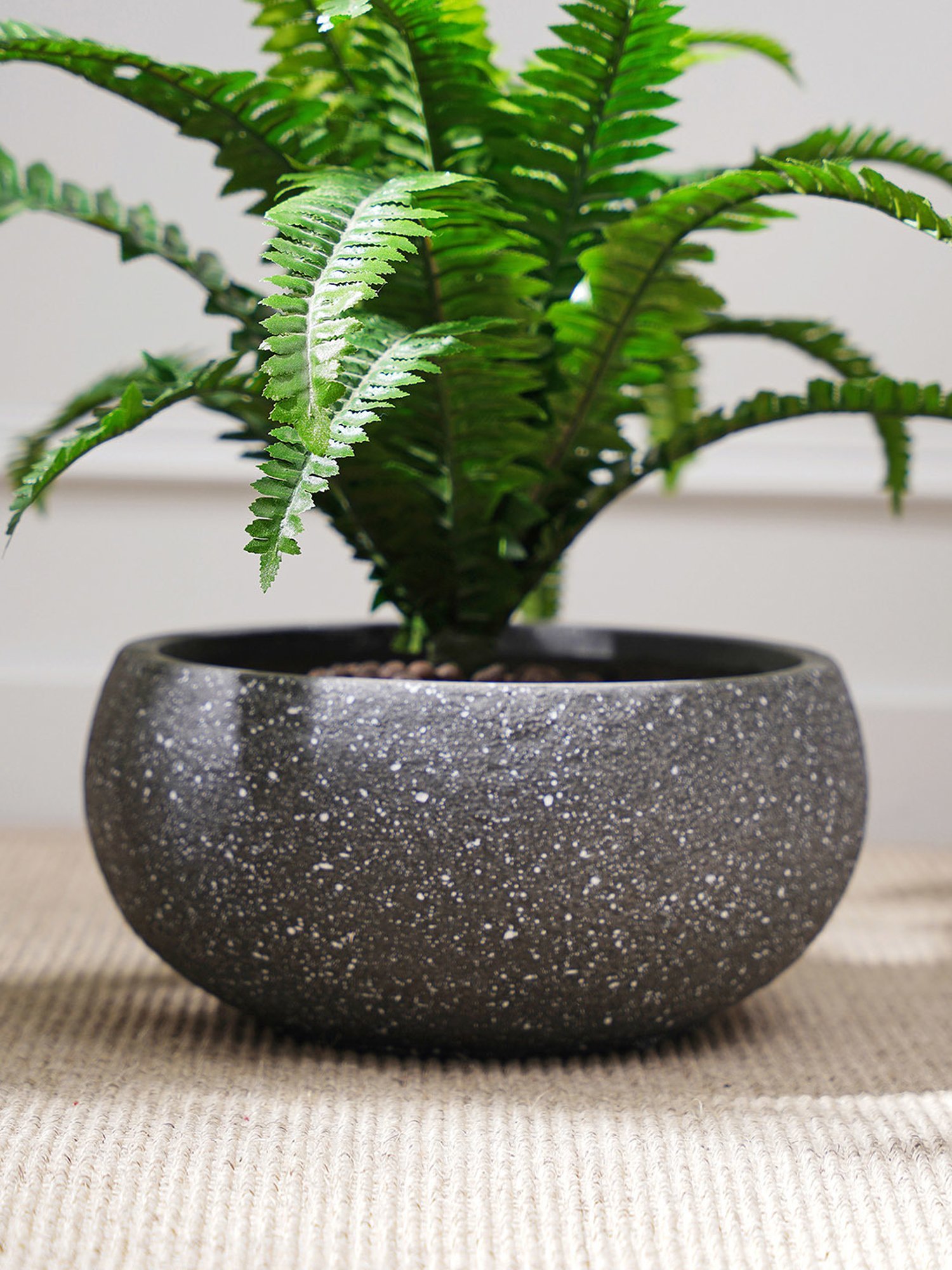 Pure Home and Living Black Fibre Textured Pots