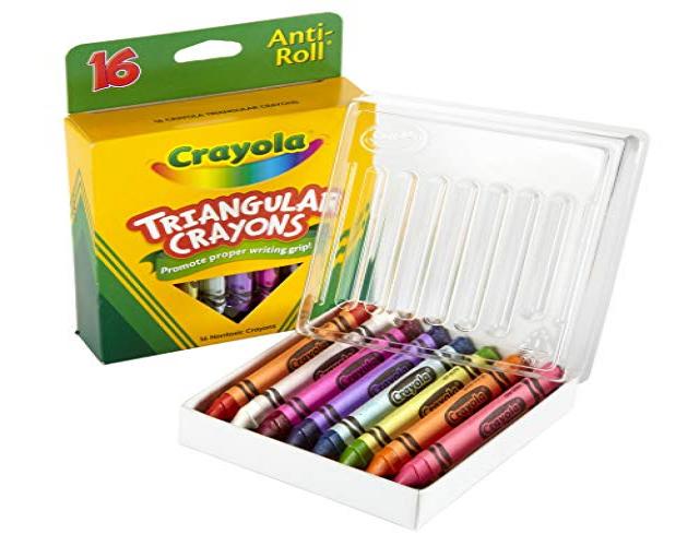 Triangular Crayons, Assorted, 16/Box