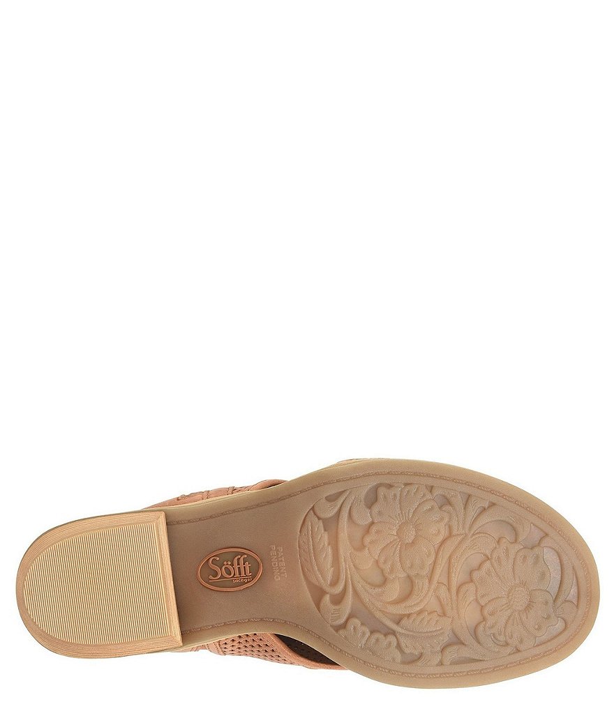 Sofft Sara Perforated Leather Stacked Heel Shooties