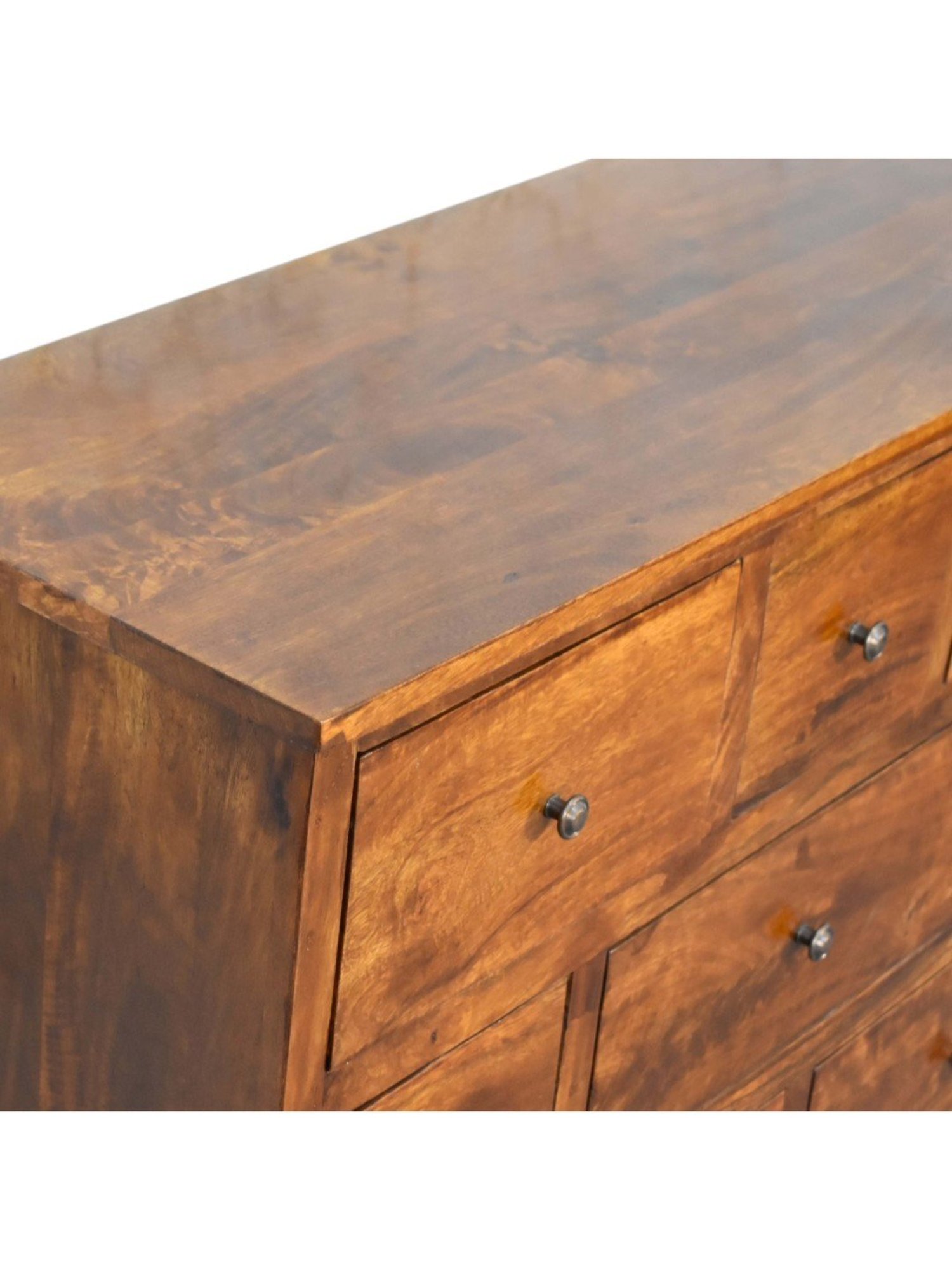 Fabindia Brown Sheesham Wood Textured Cabinet