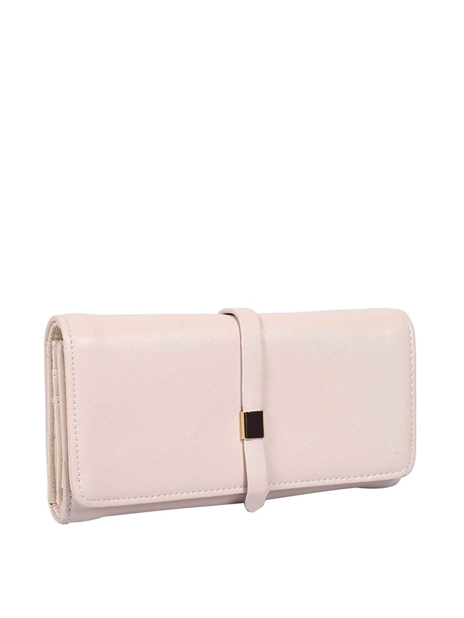 Lino Perros Core Beige Textured  Tri-Fold Wallet for Women