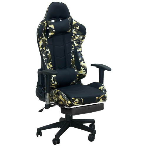 Ergonomic Gaming Chair | Home Office Chair | Adjustable Swivel Leather Computer Chair | High Back Desk Chair with Smooth PU Leather,Headrest,Footrest,Lumbar Support and Tilt Locking Mechanism  Pillow