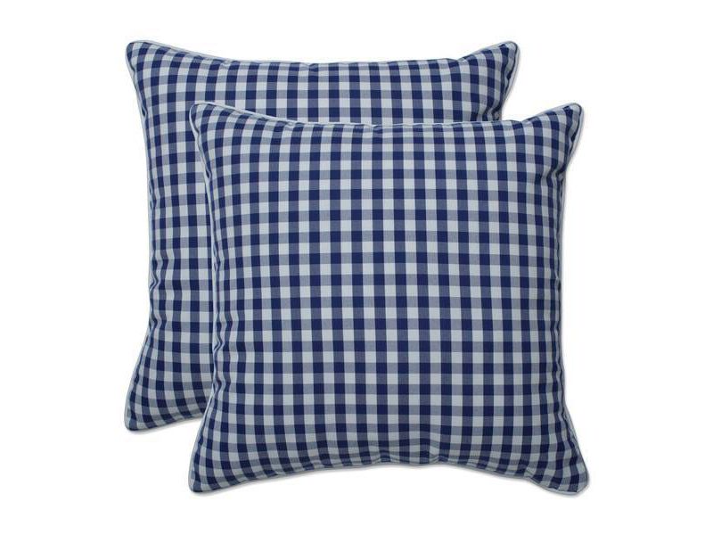 2pc 18.5" Outdoor/Indoor Throw Pillow Set Dawson Lapis Blue - Pillow Perfect