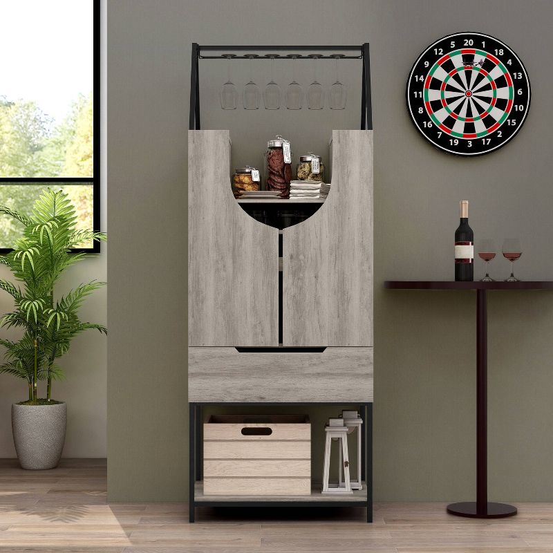 Meluse Multi Storage Wine Cabinet Vintage Gray - HOMES: Inside + Out
