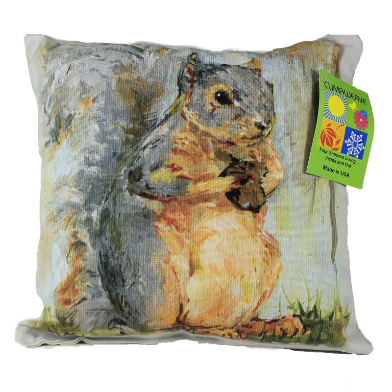 Fall 12.0" Squirrel And Acorn Indoor Outdoor  -  Decorative Pillow