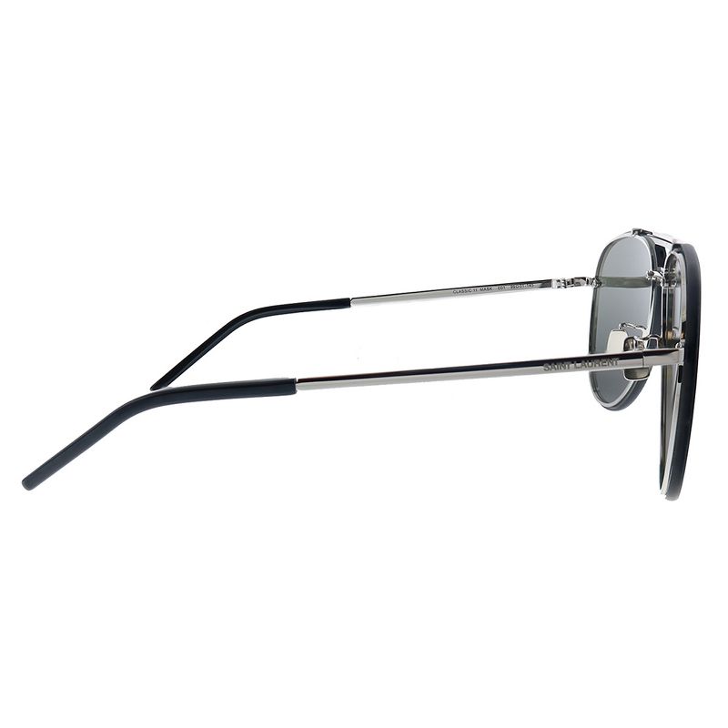 Saint Laurent SL CLASSIC11 MASK 001 Unisex Aviator Sunglasses Silver 99mm