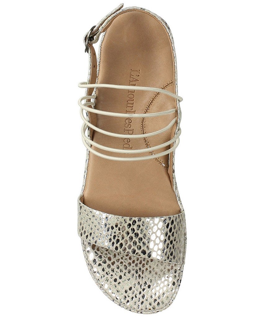 L'Amour Des Pieds Demming Metallic Snake Print Sandals