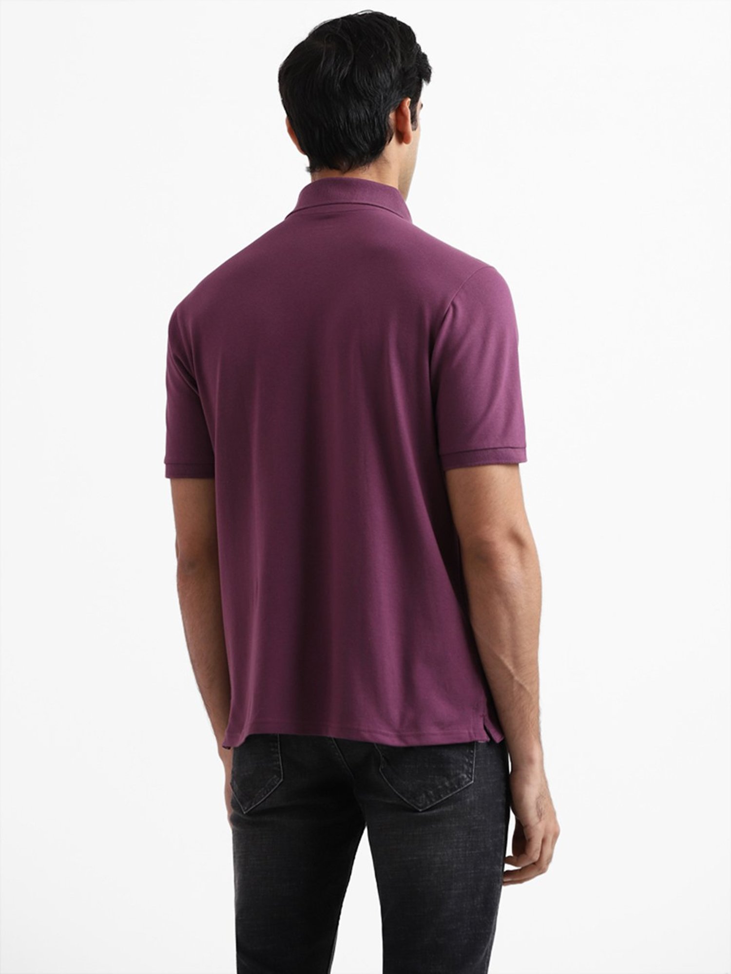 WES Casuals by Westside Solid Mauve Relaxed Fit T-Shirt
