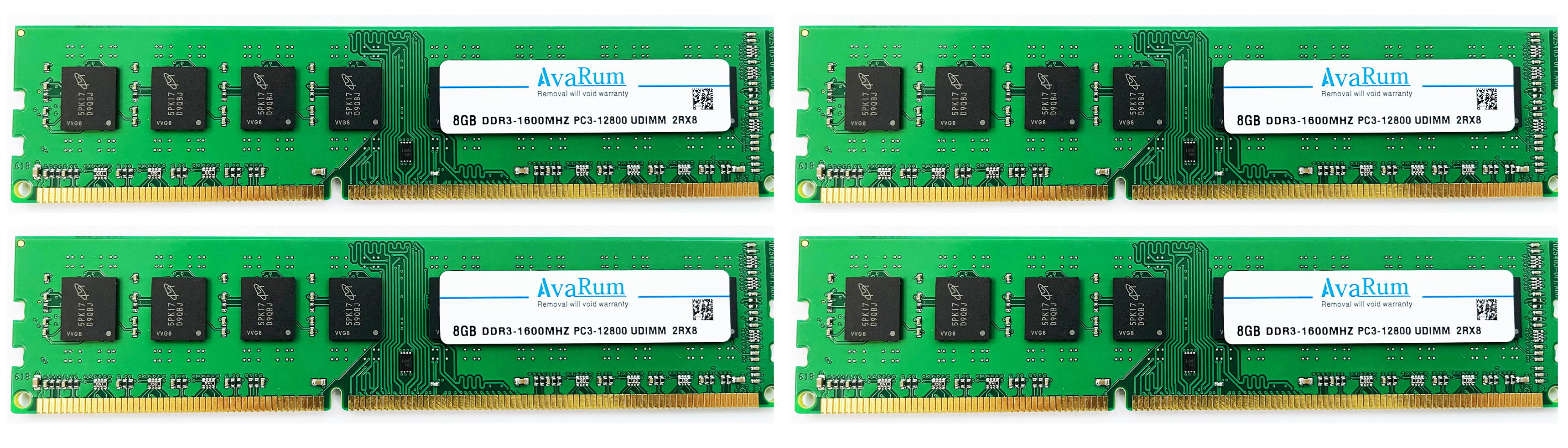 32GB (4x8GB) DDR3 1600mhz(PC3 12800) ECC Unbuffered Memory RAM 2RX8 1.5V EUDIMM by Avarum