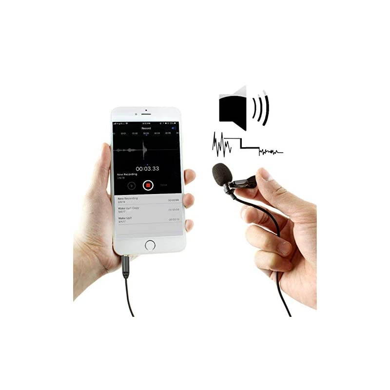 CM205 Ultimate Lavalier Microphone for Bloggers and Vloggers Lapel Mic Clip-on Omnidirectional Condenser Compatible with iPhone Ipad Samsung Android Windows Smartphones (189 inch
