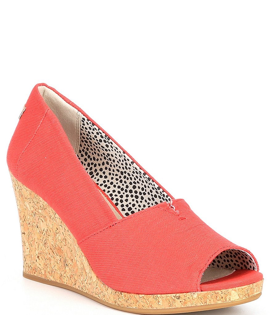 TOMS Michelle Peep Toe Cork Wedges