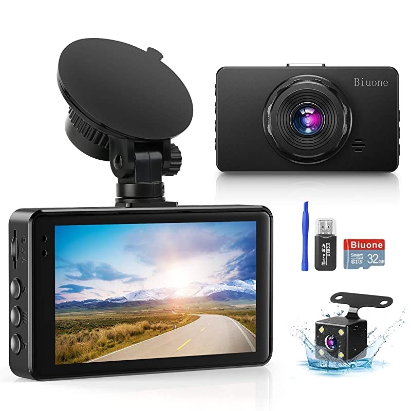 Camera for Cars, Super Night Vision Cam Front and Rear with 32G SD Card, 1080P FHD DVR Car board Camera with G-Sensor, WDR, Parking Monitor, Loop Recording, Motion Detection ?2021 New?