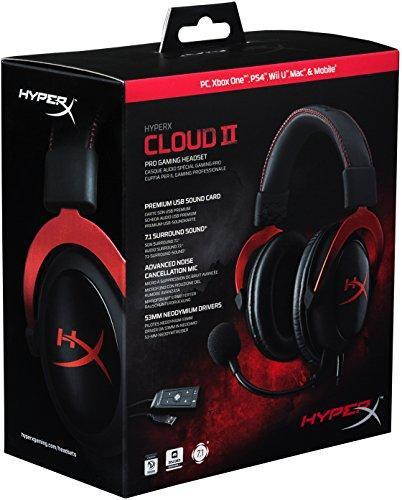 HyperX Cloud II Gaming Headset for PC & PS4 & Xbox One, Nintendo Switch - Red (KHX-HSCP-RD)