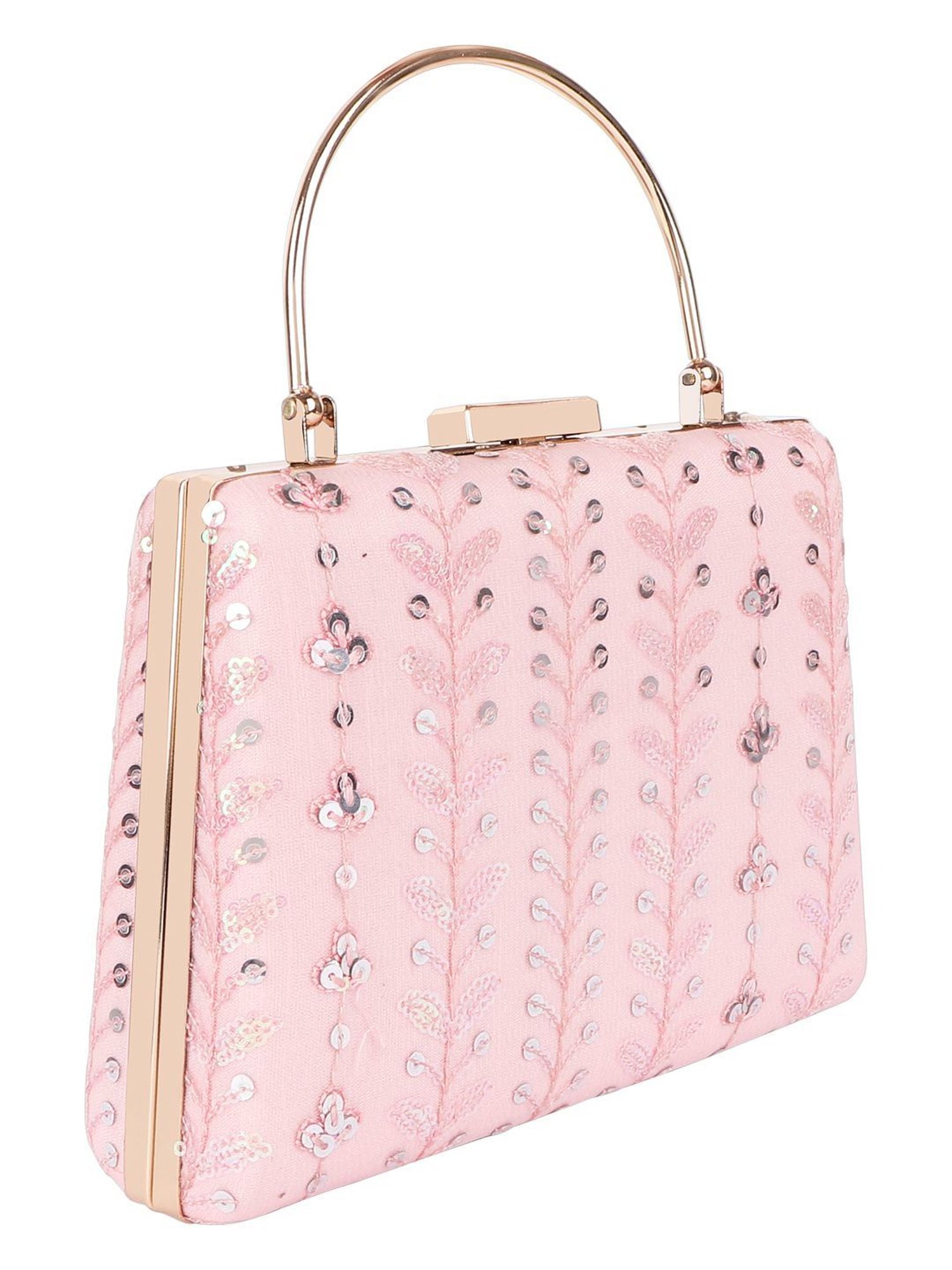 Horra Light Pink Embellished Clutch