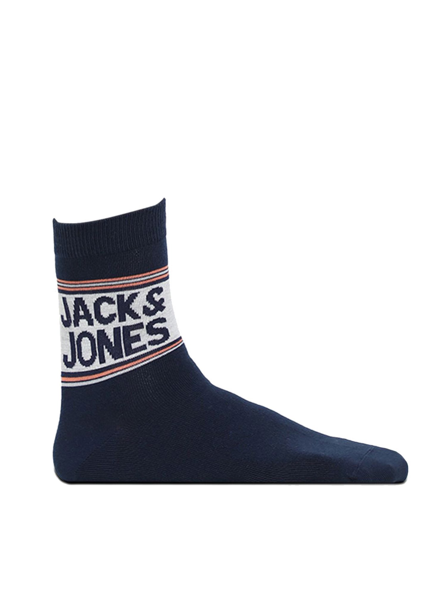 Jack & Jones Jacstripe Multicolor Cotton Solid Calf Length Socks - Pack of 2