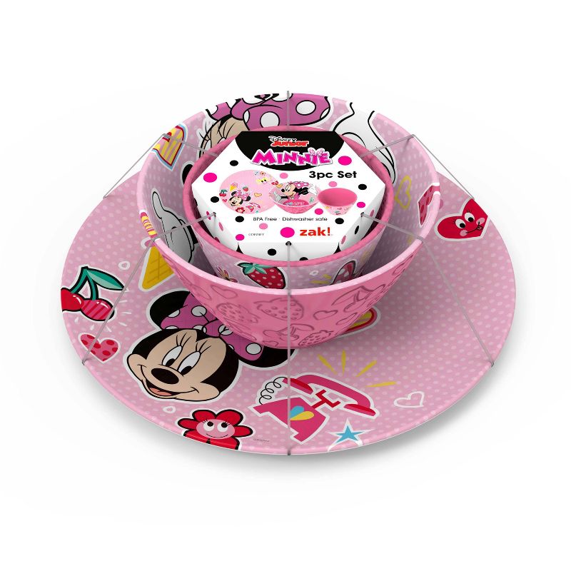 Disney Minnie Mouse 3pc Melamine Dinnerware Set - Zak Designs