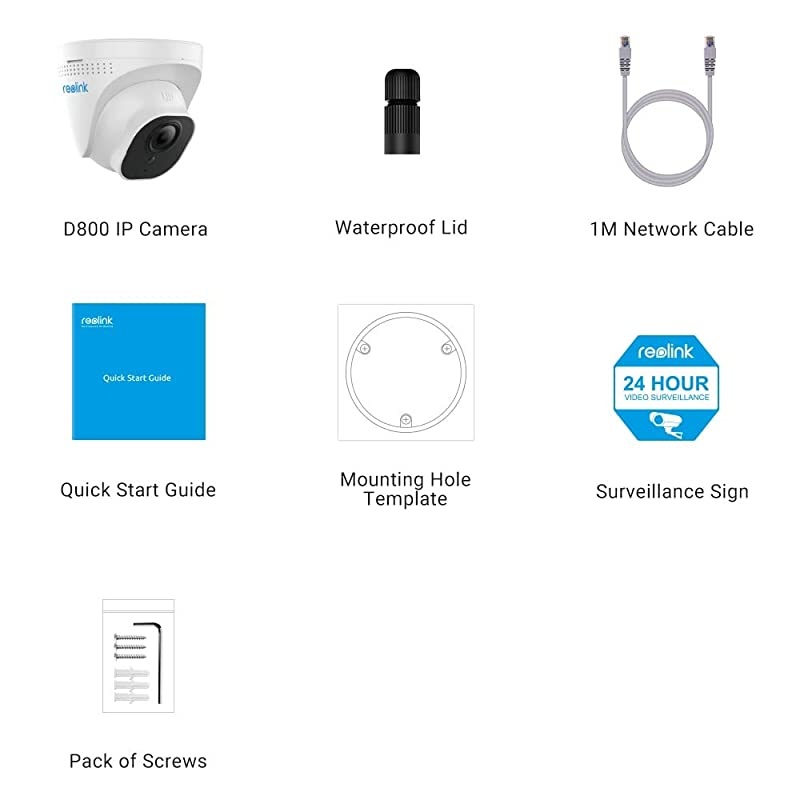 4KUltraHD PoE Addon IP Security Camera H265 ONLY Work with  8MP PoE Surveillance System and  NVROnvif IncompatibleD800