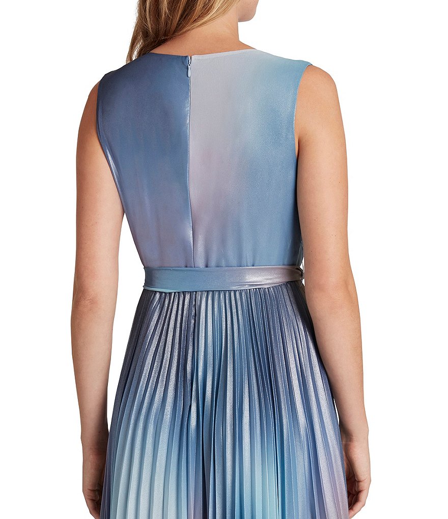 Jkara Chiffon Popover Beaded V-Neck 3/4 Capelet Sleeve Gown