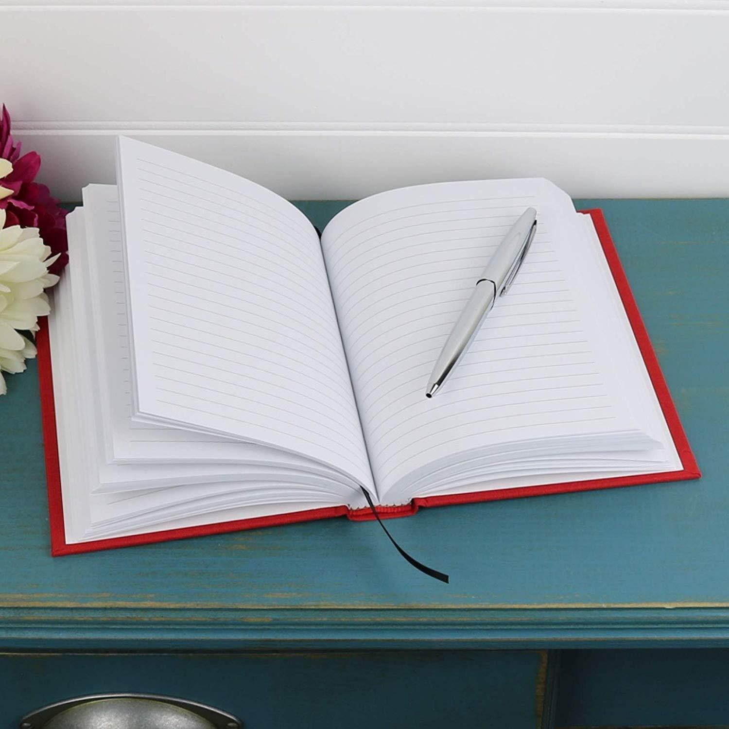 Ferus & Fivel Journal Notebook Hardcover Book Lined Ruled 5 X 7 inches (Red)