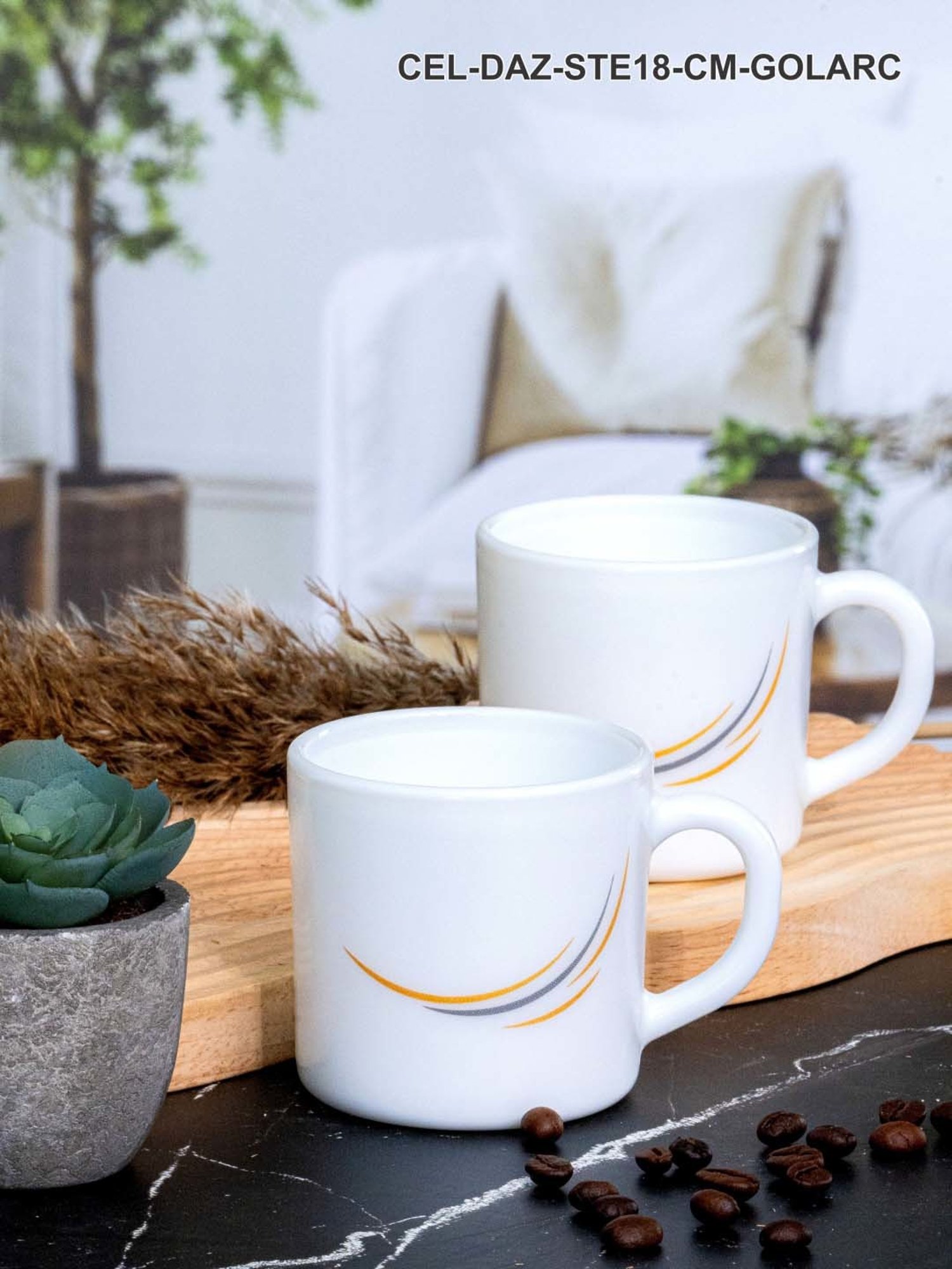 Cello White Opalware Cup (0.18 L) - Set of 6