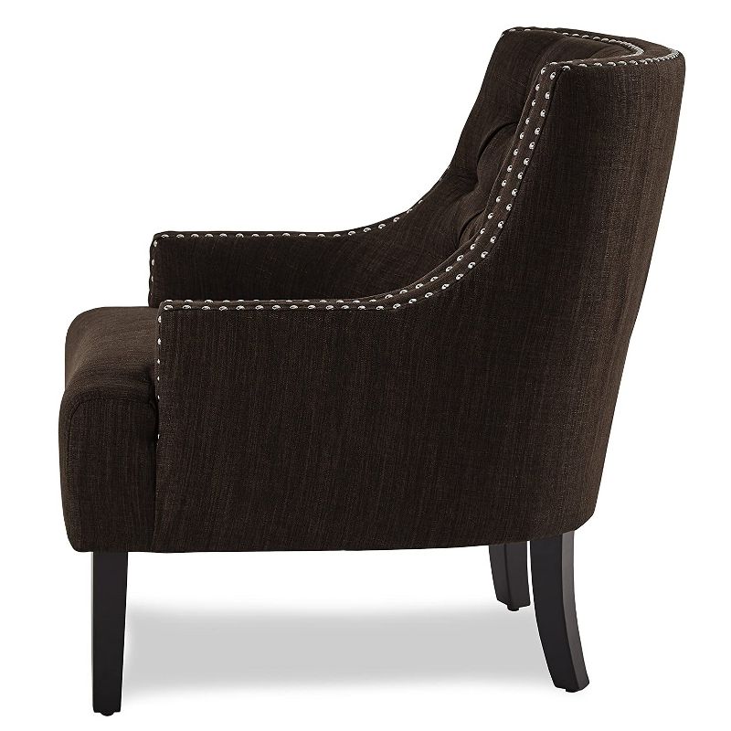 Homelegance Upholstered Diamond Tufted Accent Chair with Sloped Arms and Nailhead Trim, Seat Height 18 Inches, Chocolate