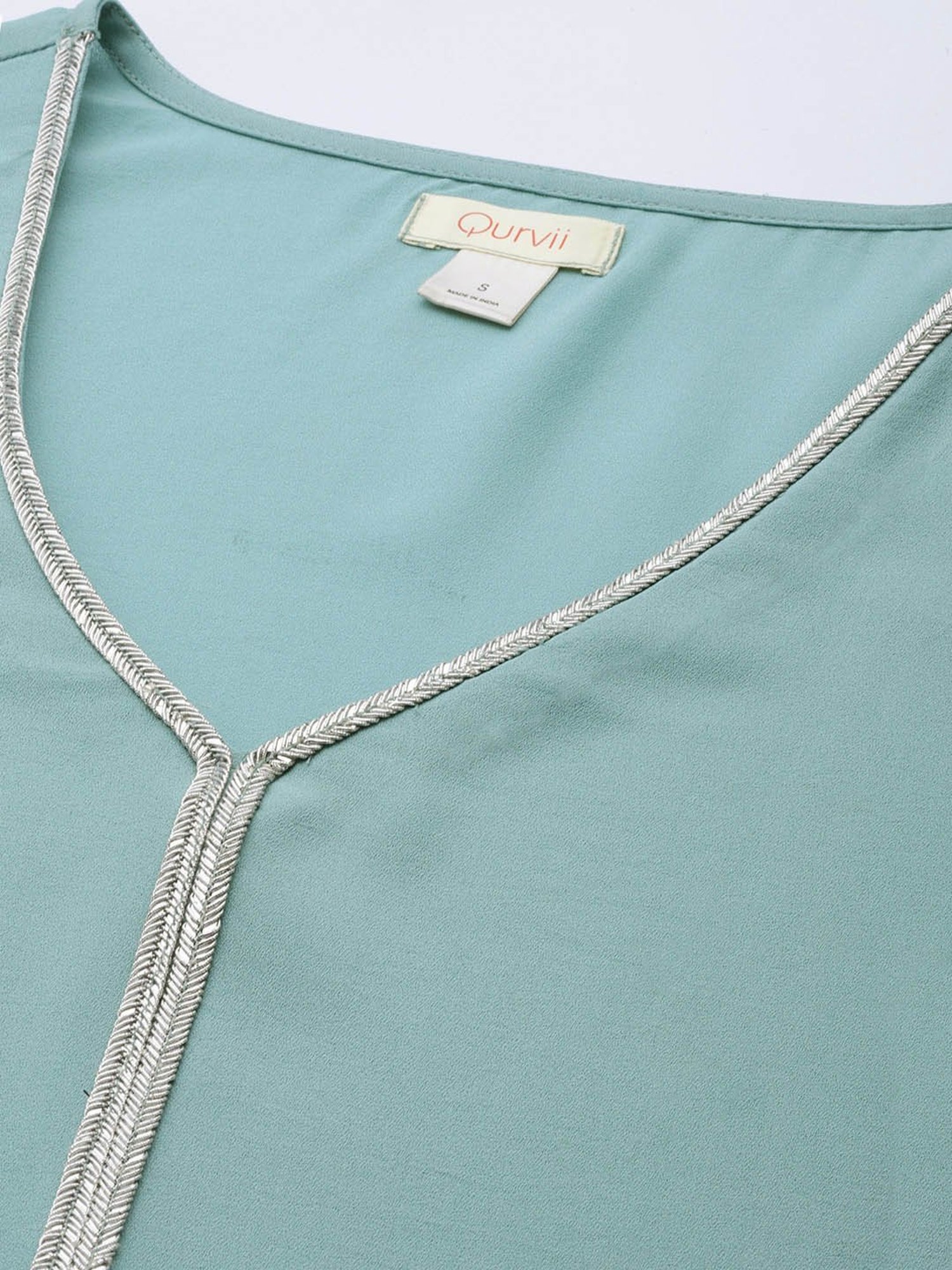 Qurvii Blue Embellished Top