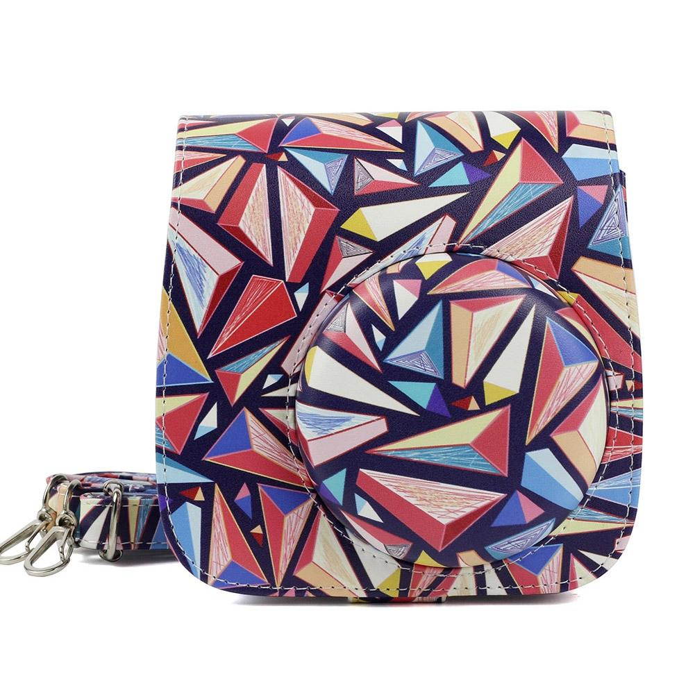 Color Rhombus Protective Camera Case Bag Compatible for Fujifilm Instax Mini 8+/8/9 Instant Camera Bag with Adjustable Strap