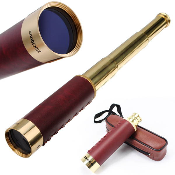 25X30 Brass Scalable To Stretch Zoom Monocular Maritime Nautical Pirate Telescope Ship Spyglass Scope