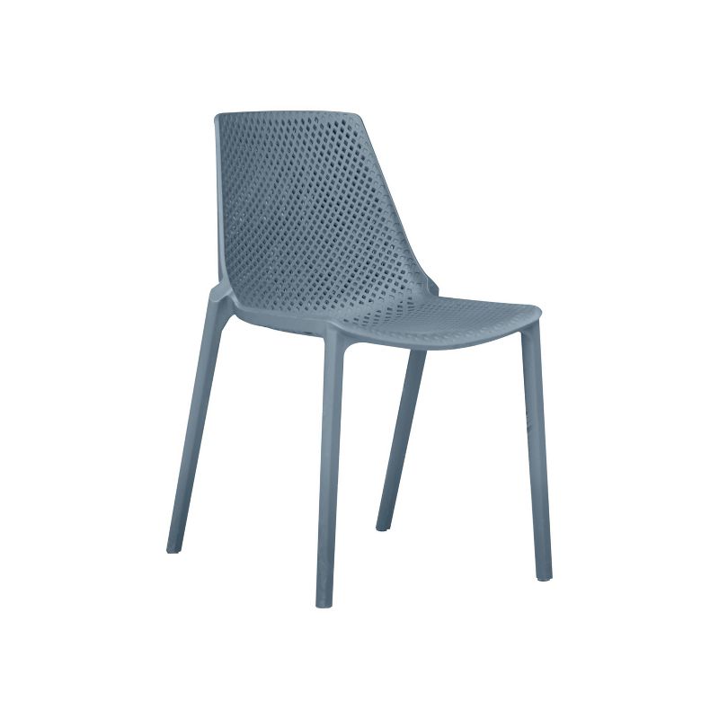 Elvis 4pk  Plastic/Resin Patio Chair Set - Gray - Amazonia