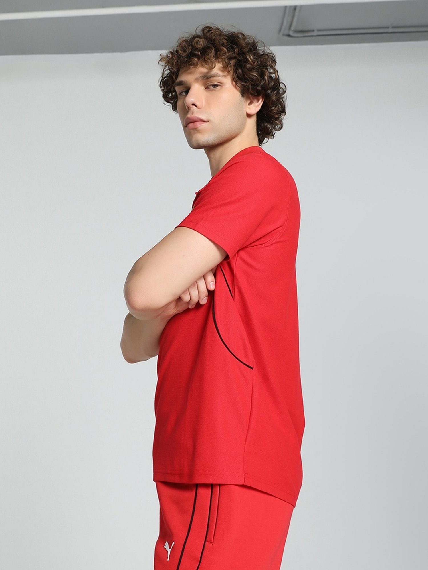 Puma Red Regular Fit Sports Polo