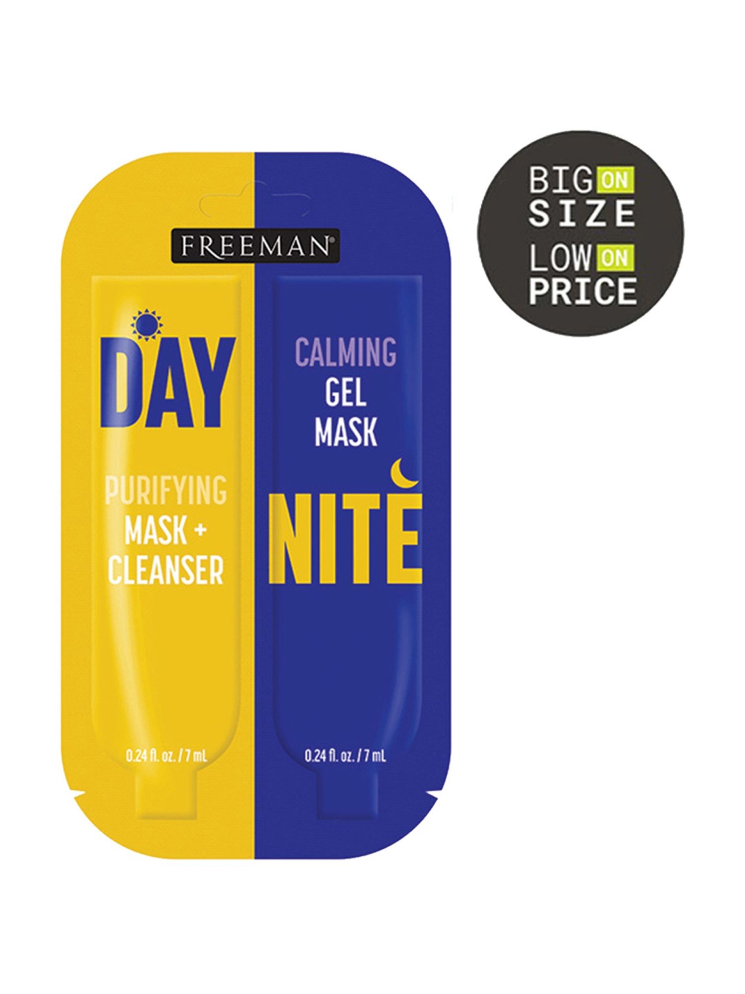 FREEMAN Purifying Day Mask + Cleanser & Night Calming Gel Mask - 14 ml