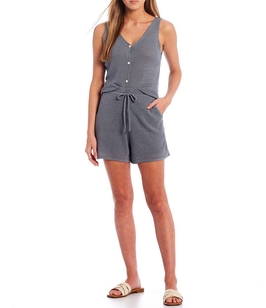 Every Button Front V-Neck Coordinating Knit Tank