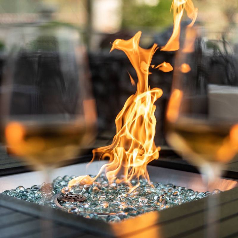 Square Aluminum Fire Pit Table Hammered Black 44" - Legacy Heating