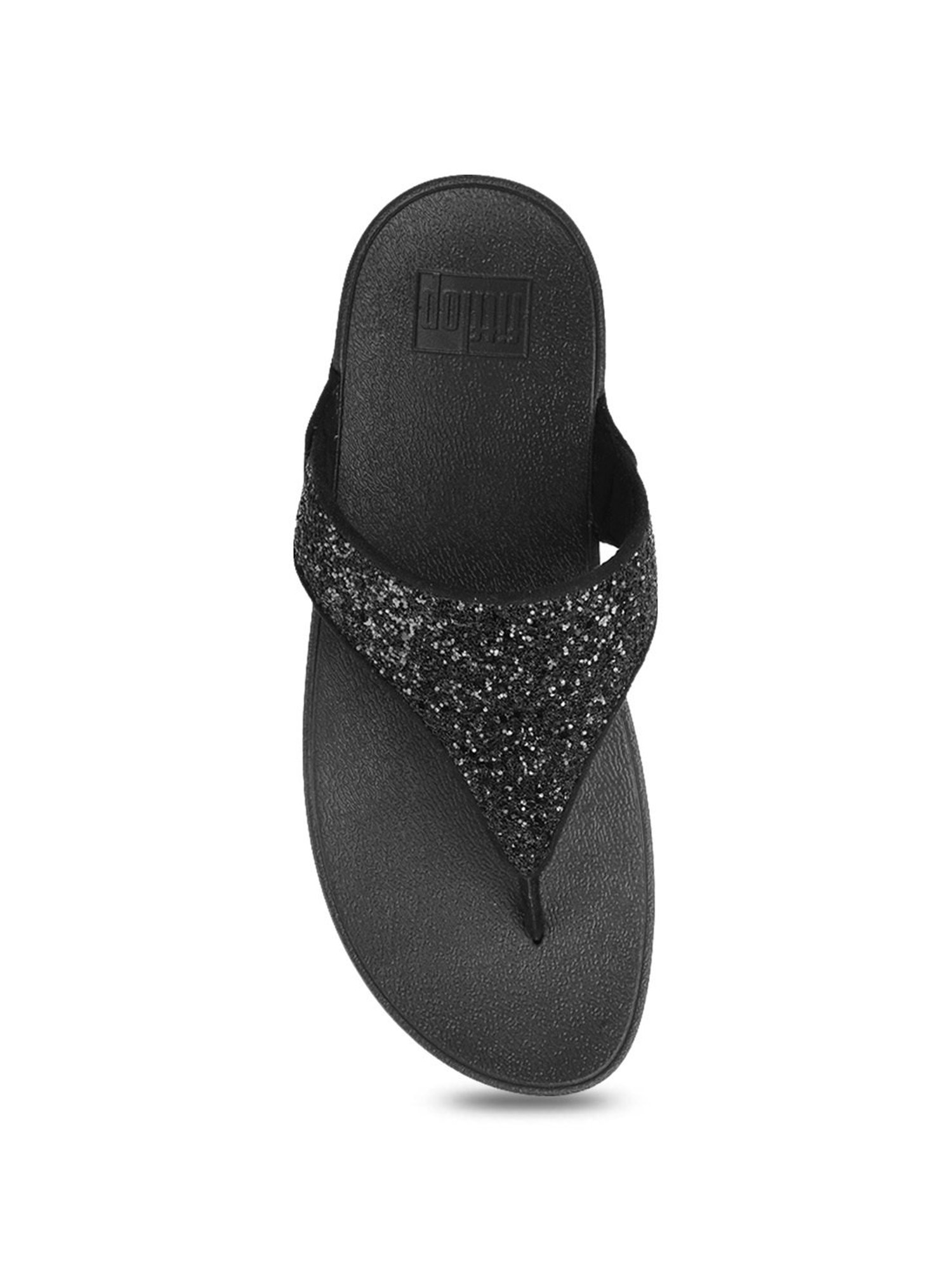 FitFlop Women's Black Thong Wedges