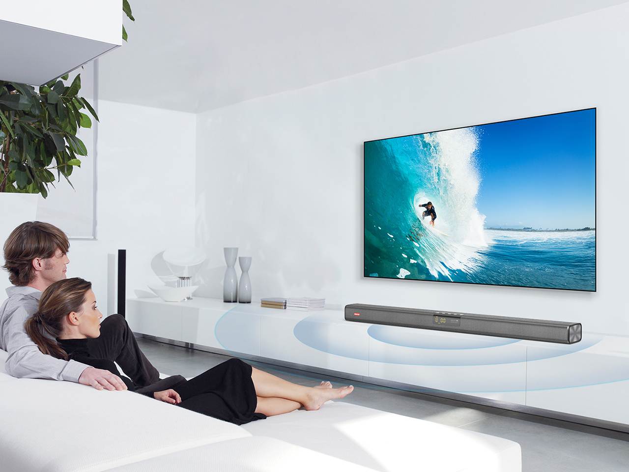 iDeaPlay Live1 Wireless Sound Bar Bluetooth Soundbar Built-in 4 Speakers with Dedicated Amplifiers 50W RMS