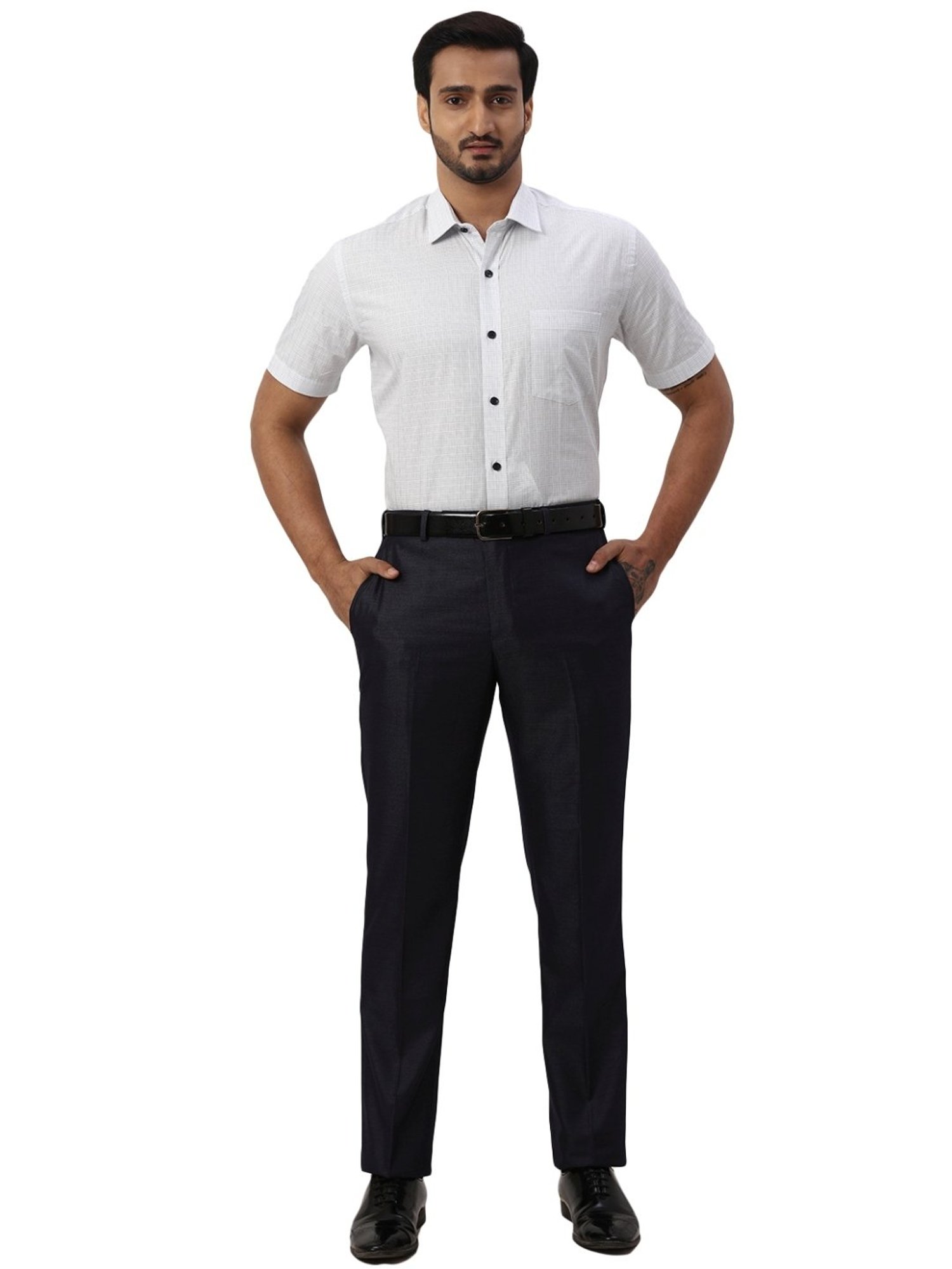 Park Avenue Blue Regular Fit Trousers