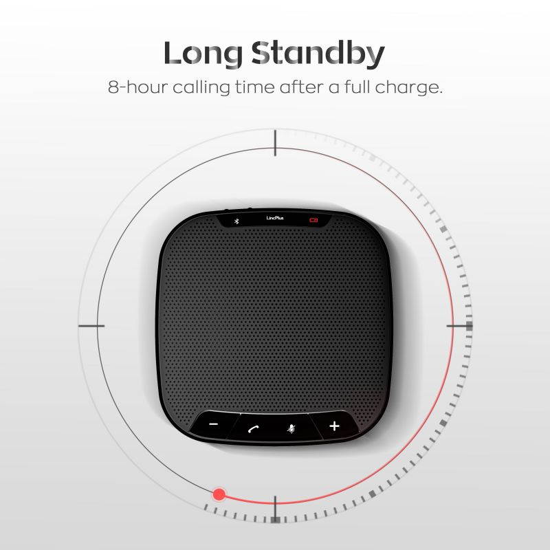 LincPlus C1 Bluetooth Speakerphone with 4 Microphones,360&deg;Voice Pickup for up to 8 People Conference Call Speaker,240h Standby Bluetooth Microphone,Plug and Play