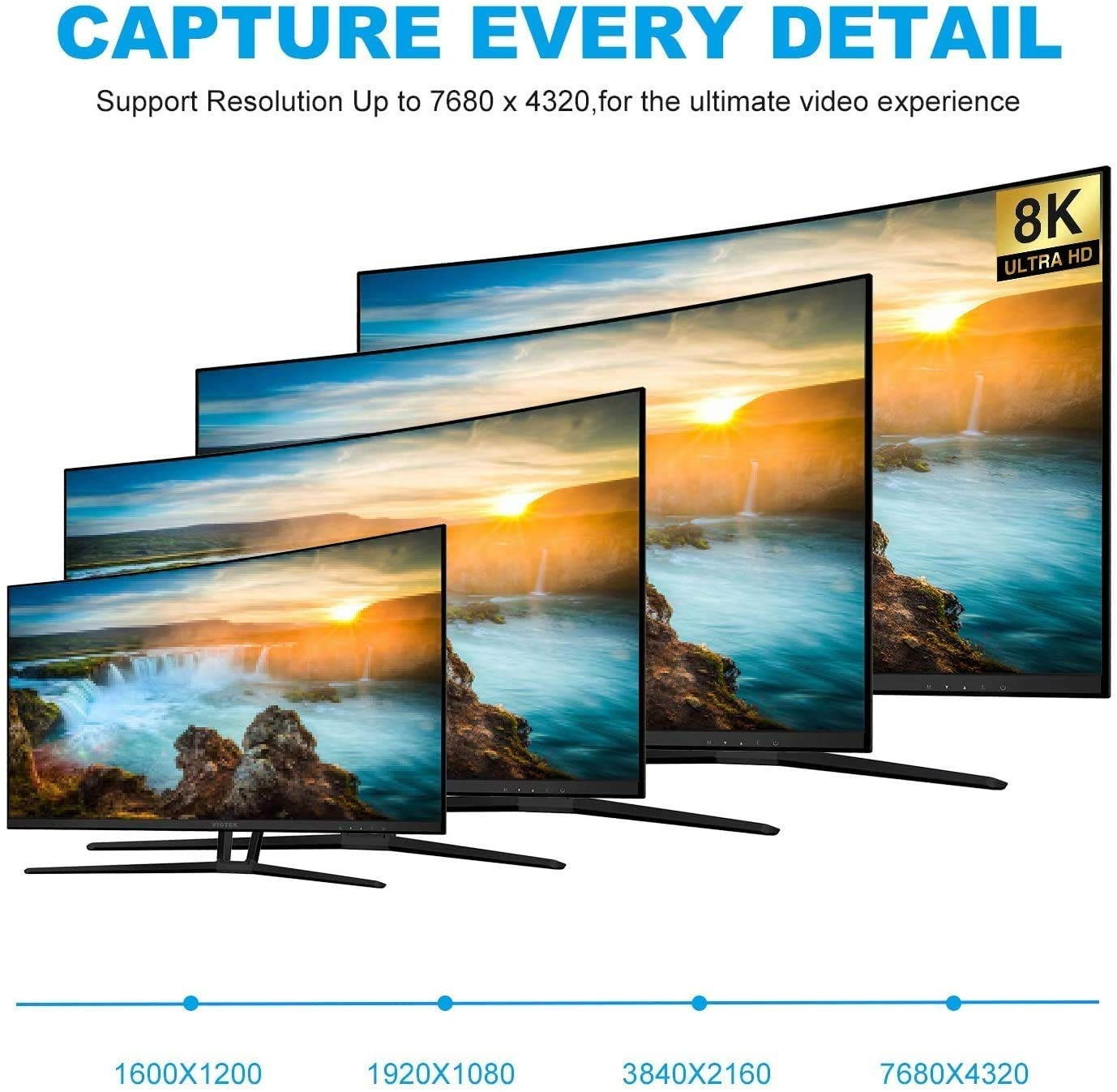 CABLEDECONN DisplayPort Cable Ultra HD 8K 4K Copper Cord DP 1.4 HBR3 8K@60Hz 4K@144Hz High Speed 32.4Gbps HDCP 3D Slim and Flexible DP to DP Cable 7M