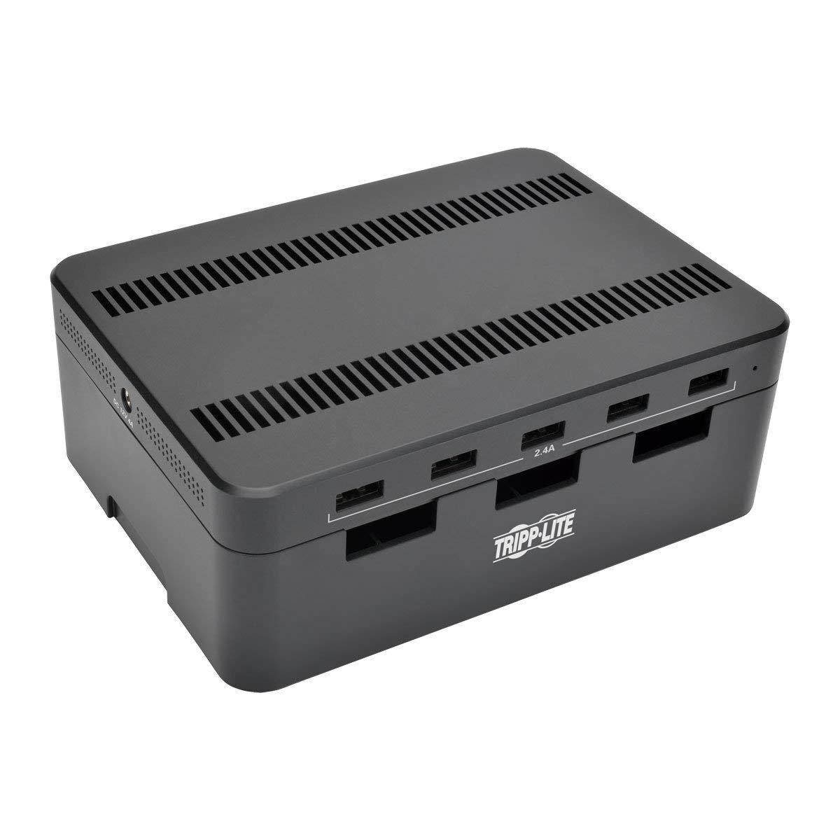 Tripp Lite 5-Port USB Fast Charging Station Hub & Device Storage Organizer 12V 4A 48W Output for Tablets, Smartphones, iPad (U280-005-ST)